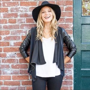 Splendid faux leather drape jacket